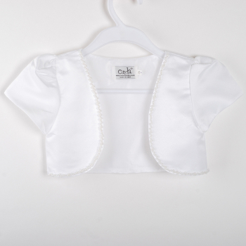 Preview: 2 Farben: Bolero Jäckchen aus Satin, kurzärmlig - solange Vorrat