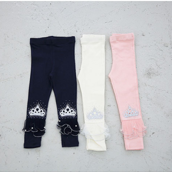 Leggings - ganz festlich mit Krone - navy, Grösse 134/140