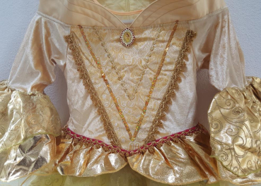 Preview: Tolles, bauschiges Prinzessinnen Kleid - goldglitzernd - wenige Reststücke!