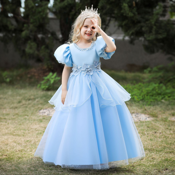 Cinderella Traumkleid - bauschig und wunderschön blau, Grösse 122