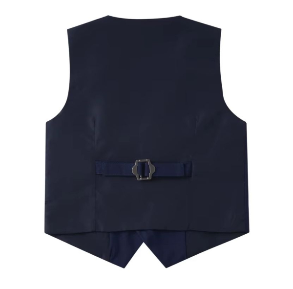 Total chic: Anzug-Set navyblau mit Weste, Hemd, Fliege und Hose, Grösse 80