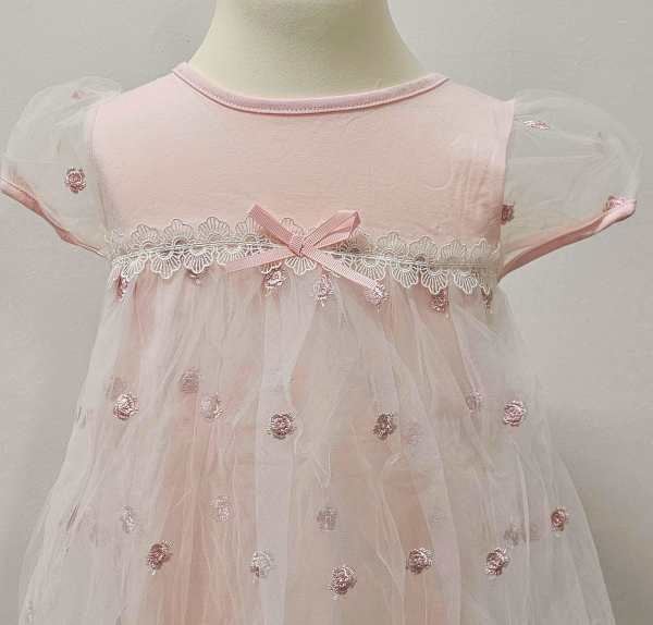 Pinkvanille-Collection: Traumhaftes, langes, besticktes Kleidchen für kleine Mädchen, hellrosa