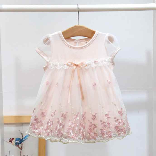 Tunika Kleidchen - kurzärmlig weiss oder rosa, ein Traum mit rosa Blüten....