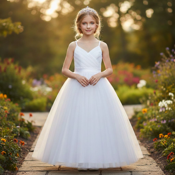 Elegantes weisses Kleid mit Plissé-Oberteil - perfekt für schöne Feste!