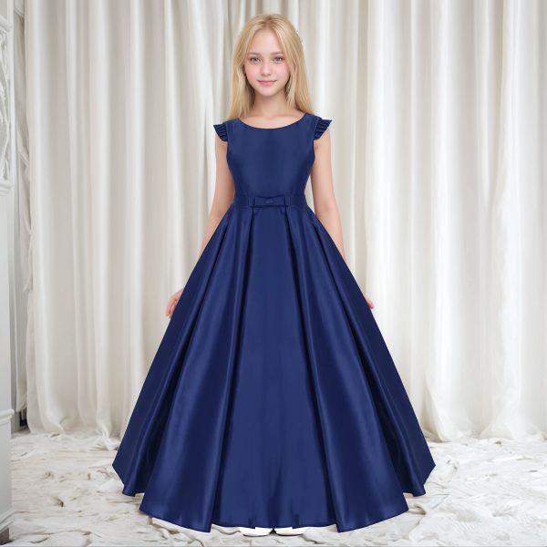 4 Farben: Langes Festkleid, elegantes Ballkleid im schönen Satin-Look