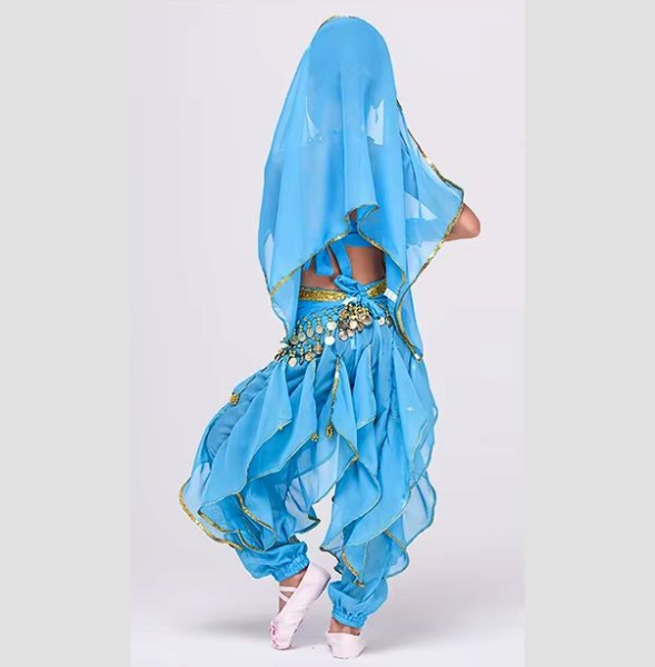 2 Farben: Bollywood oder 1001Nacht - wunderschönes Bauchtanz-Kostüm für Prinzessinnen