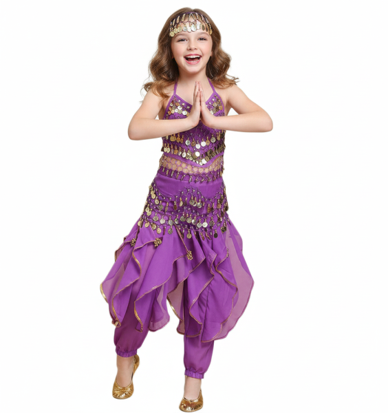2 Farben: Bollywood oder 1001Nacht - wunderschönes Bauchtanz-Kostüm für Prinzessinnen
