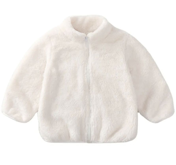 Warm und elegant zur Taufe: Kunstpelz-Jäckchen weiss - mit Mehrwert