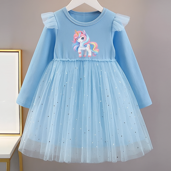 Einhorn-Kleid rosa oder blau - eine perfekte Geschenkidee