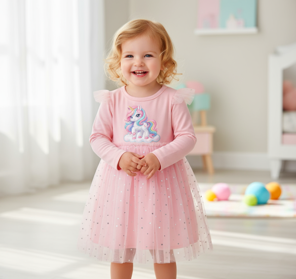 Einhorn-Kleid rosa oder blau - eine perfekte Geschenkidee