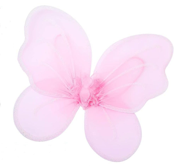 Geschenkset für kleine Feen: Blütenkränzchen, Flügel, Zauberstab, Haarband, Haarreif und Tutu in rosa