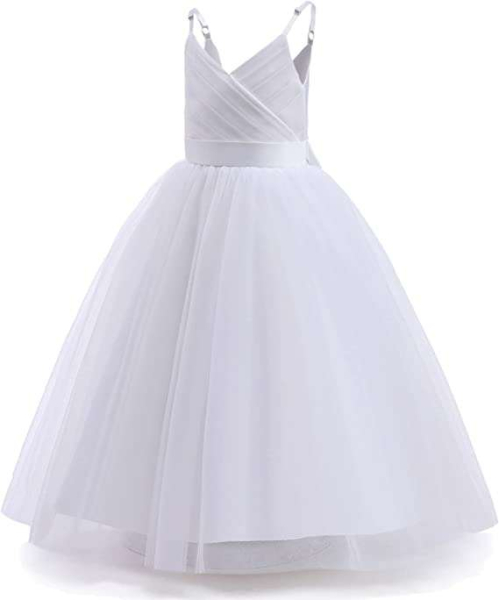 Elegantes weisses Kleid mit Plissé-Oberteil - perfekt für schöne Feste!