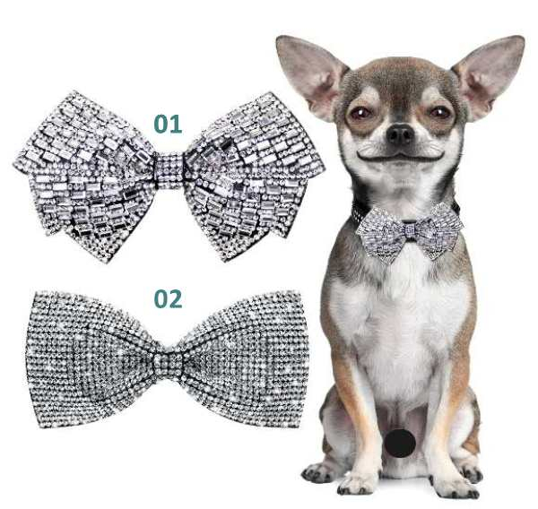 Für vierbeinige Hochzeitsgäste - edle Fliege mit Glitzer