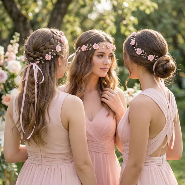 Blütenhaarband altrosa, bezaubernd fein und wunderschön!