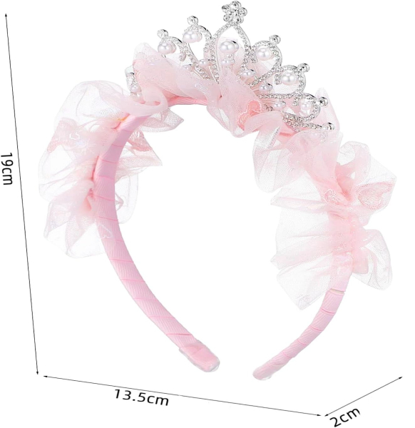 Prinzessinnen Haarreif rosa mit Glitzer-Krönchen