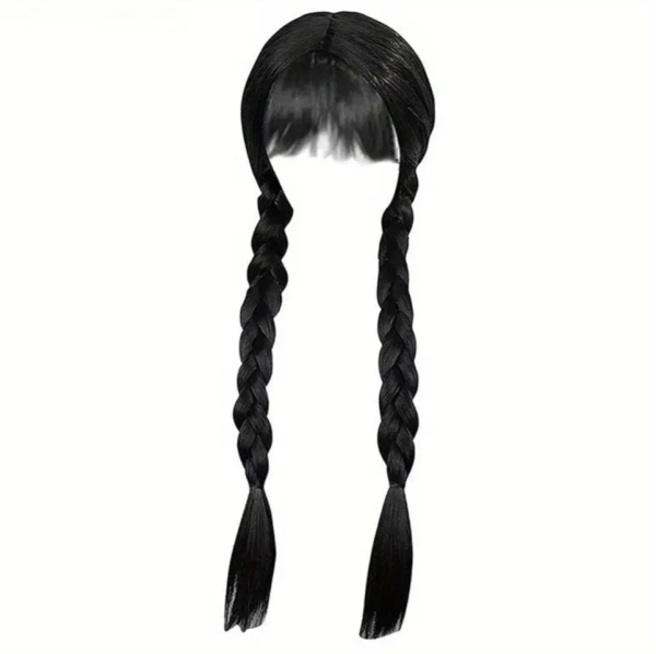 Preishit: Wednesday Kleid getupft - inklusive Perücke und Collier!