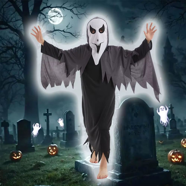 Halloweenkostüm für Kinder und Erwachsene - Geist, Gespenst schwarz