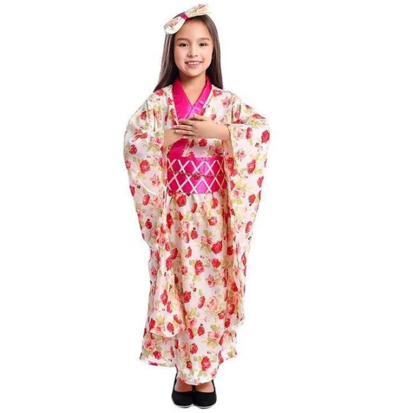 Kimono Kostüm Haruto-Stil, wunderschöner Blüten-Print