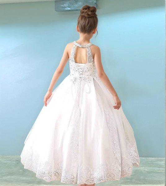 Zauberhaftes Premium Neckholder-Festkleid - mit feiner Strass-Deko