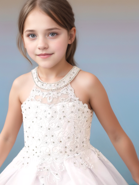 Zauberhaftes Premium Neckholder-Festkleid - mit feiner Strass-Deko