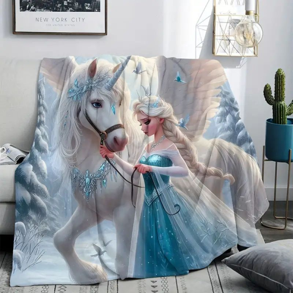 2 Modelle: Grosse, weiche Kuscheldecke von Elsa inspiriert - perfekt zum träumen...