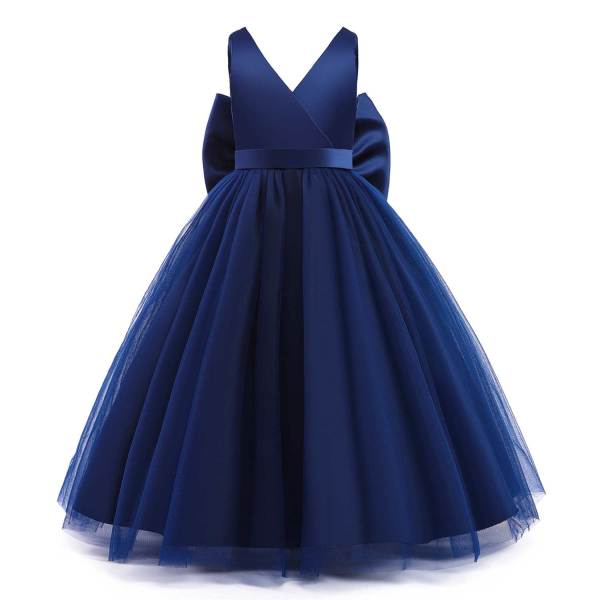 3 Farben - elegant für Klein und Gross: Wunderschönes langes Satin-Festkleid