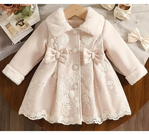 Eleganter Babymantel Mädchenmantel warm und kuschelig