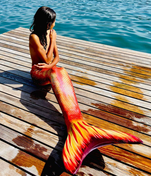 Goldene Flosse wie H2O - Plötzlich Meerjungfrau - in Erwachsenengrössen!