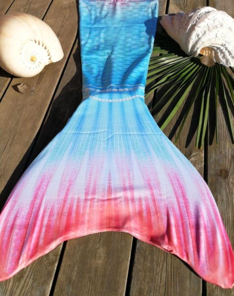 Meerjungfrauenflossen-Set "Pastelle" mit Bikini, solange Vorrat
