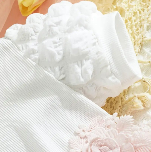 Perfekt für den ersten Geburtstag! Prinzessinnenkleidchen bicolor rosa-weiss mit Puffärmeln