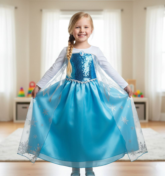 Von Elsa inspiriert - das perfekte glamouröse Kleid für glückliche Eisköniginnen