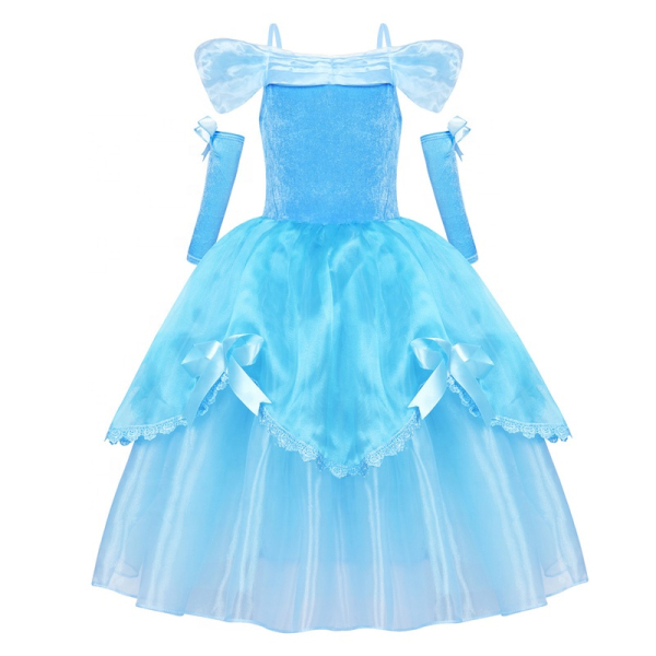 3 Farben: Prinzessinnen Ballkleid bauschig - in pink, blau und gelb