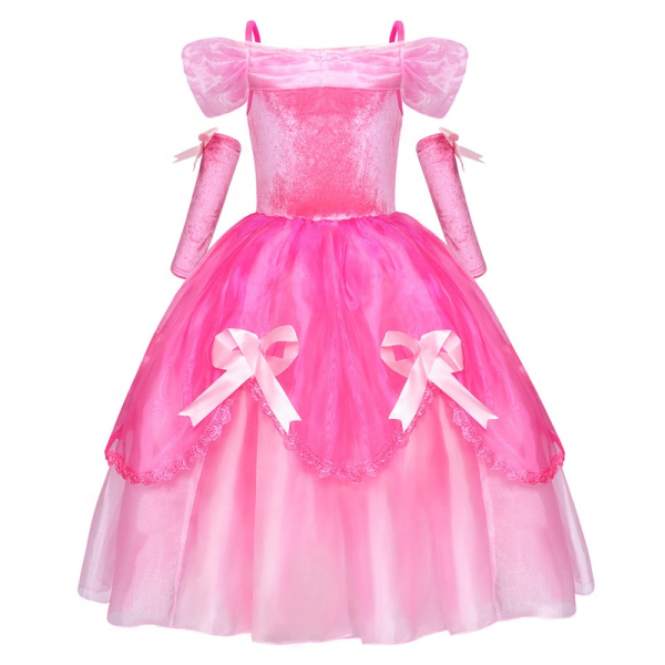 3 Farben: Prinzessinnen Ballkleid bauschig - in pink, blau und gelb