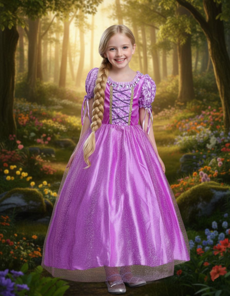 Violetter Glitzer-Traum - bauschiges Kleid für Rapunzel und Isabella...