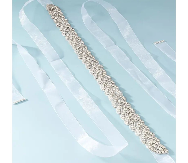 2 Modelle: Elegante Taillenbänder, Brautgürtel aus Strass