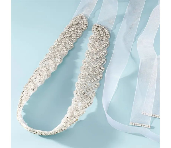 2 Modelle: Elegante Taillenbänder, Brautgürtel aus Strass