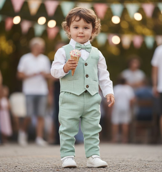 Trendfarbe: Anzug-Set für elegante Gentlemen, Salbeigrün