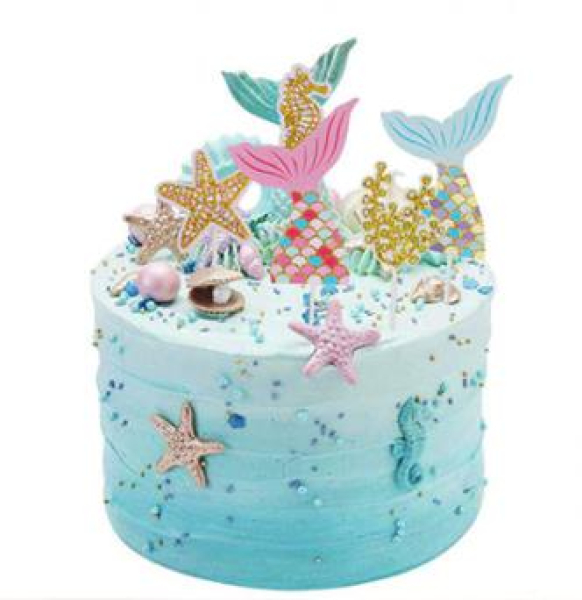 Torten Dekoration für den Meerjungfrauen Geburtstag - 2 Varianten