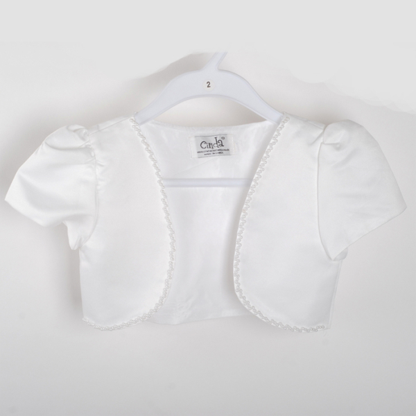 2 Farben: Bolero Jäckchen aus Satin, kurzärmlig - solange Vorrat