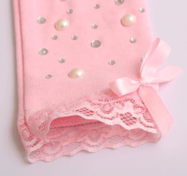 Romantische Leggings mit Glitzer und Perlen